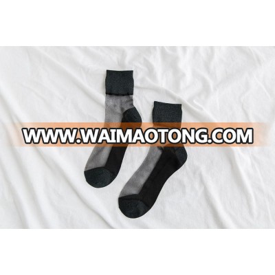 Factory price Custom logo Custom lace fashion design summer thin transparent socks women