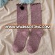 women Embroidery logo gold stockings socks fur ball women socks